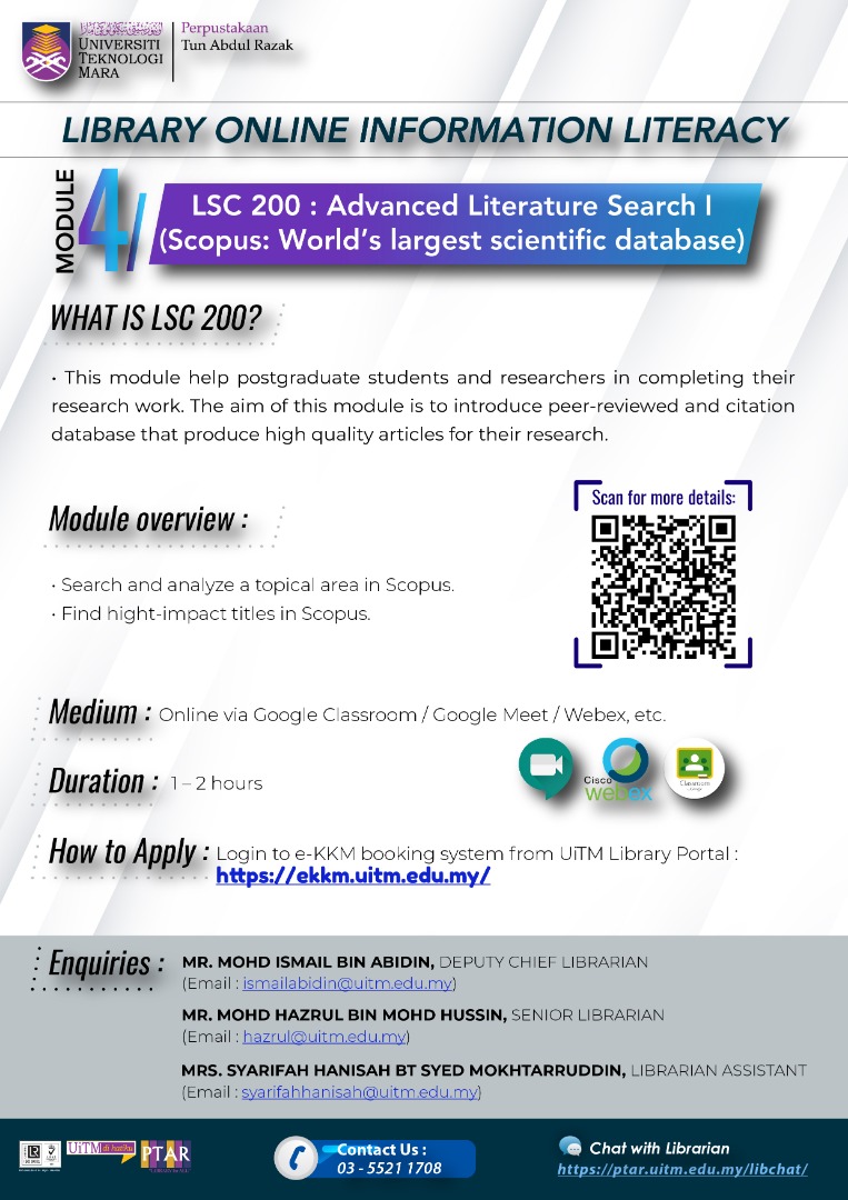 LSC 200 : Advanced Literature Search I (Scopus: World’s largest scientific database)