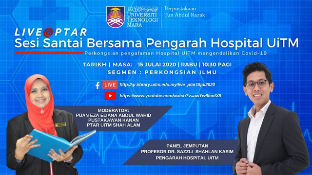 Live@PTAR: Sembang Santai Bersama Pengarah Hospital UiTM : Perkongsian pengalaman Hospital UiTM mengendalikan Covid-19