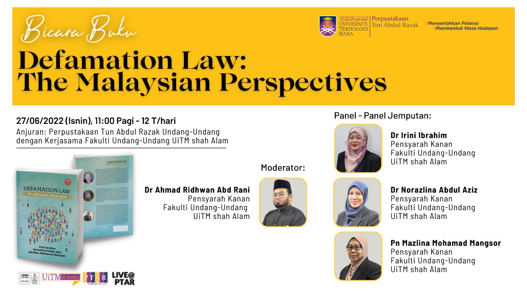 Live@PTAR Segmen Bicara Buku : Defamation Law: The Malaysian Perspectives