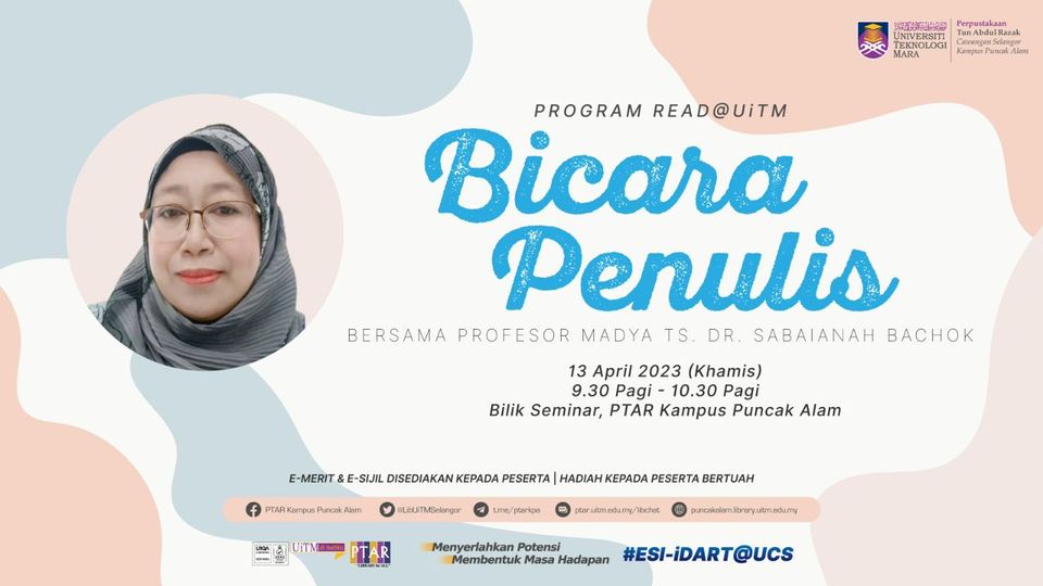 PROGRAM BICARA PENULIS BERSAMA PROF. MADYA TS. DR. SABAIANAH BACHOK