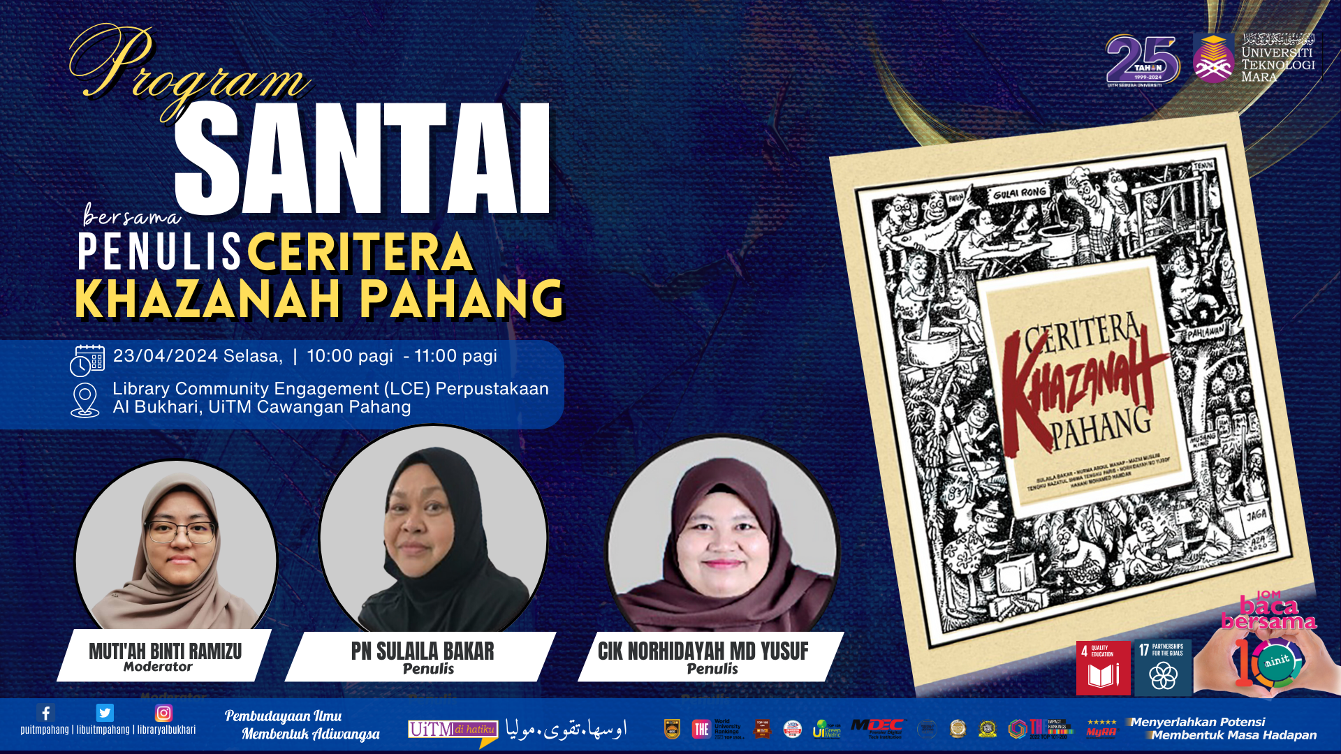 Program Jom Baca 10 & Program Santai Bersama penulis Ceritera Khazanah Pahang