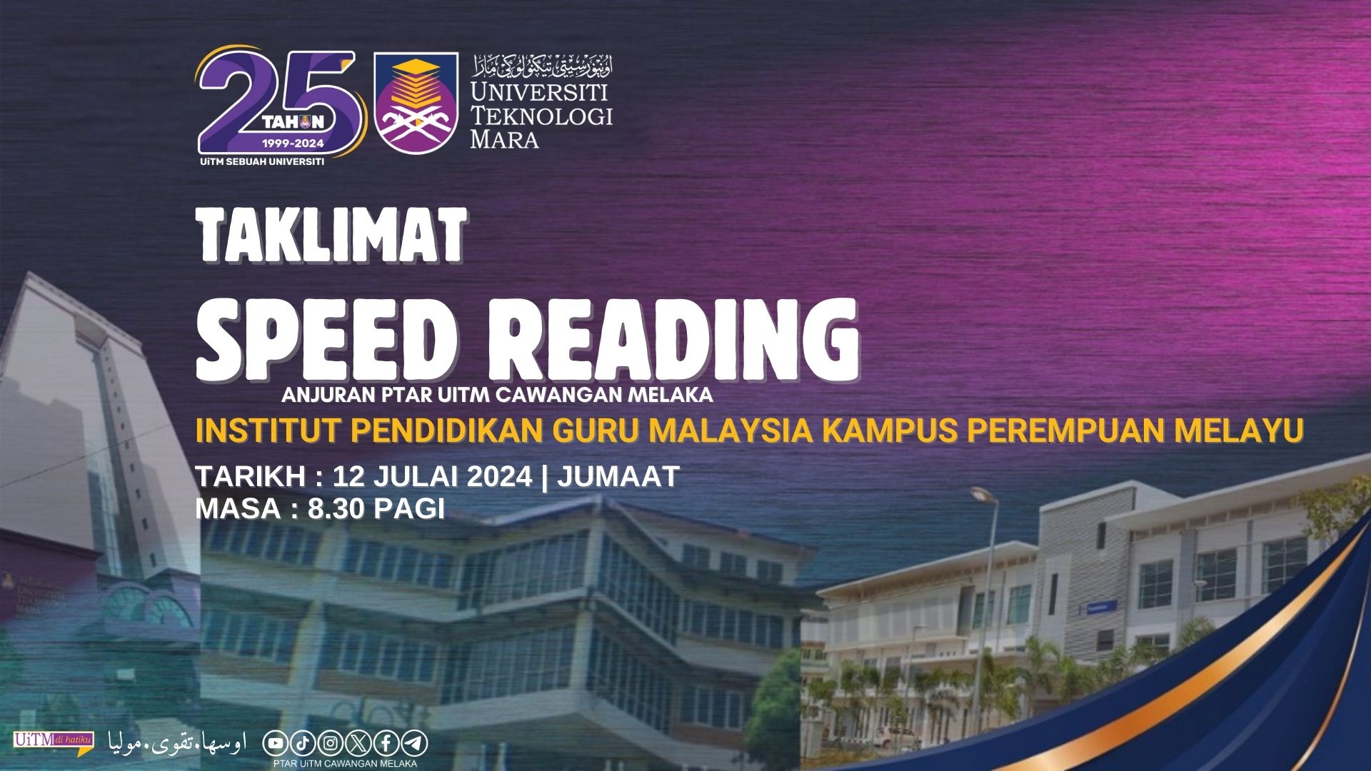 TAKLIMAT SPEED READING INSTITUT PENDIDIKAN GURU MALAYSIA KAMPUS PEREMPUAN MELAYU