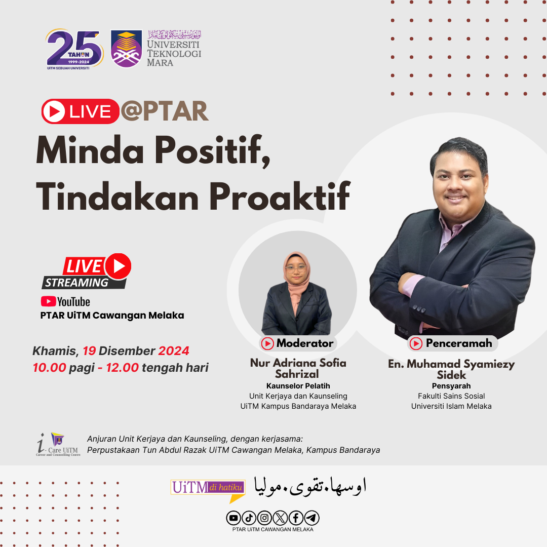 Live@PTAR : Minda Positif, Tindakan Proaktif