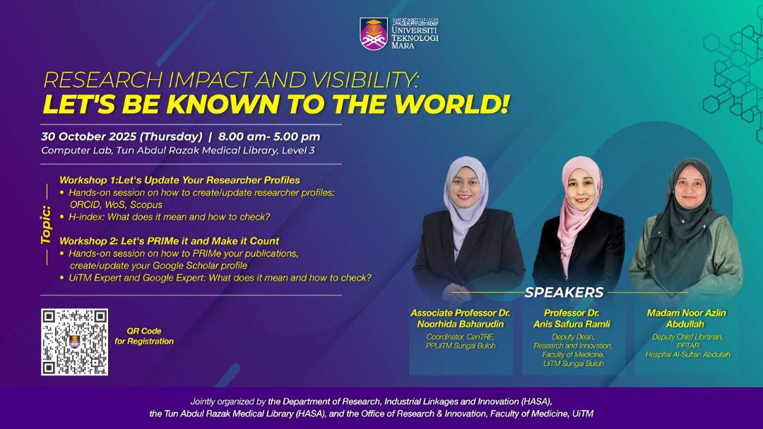 Invitation to Workshop – Research Impact and Visibility: Let’s Be Known to the World!