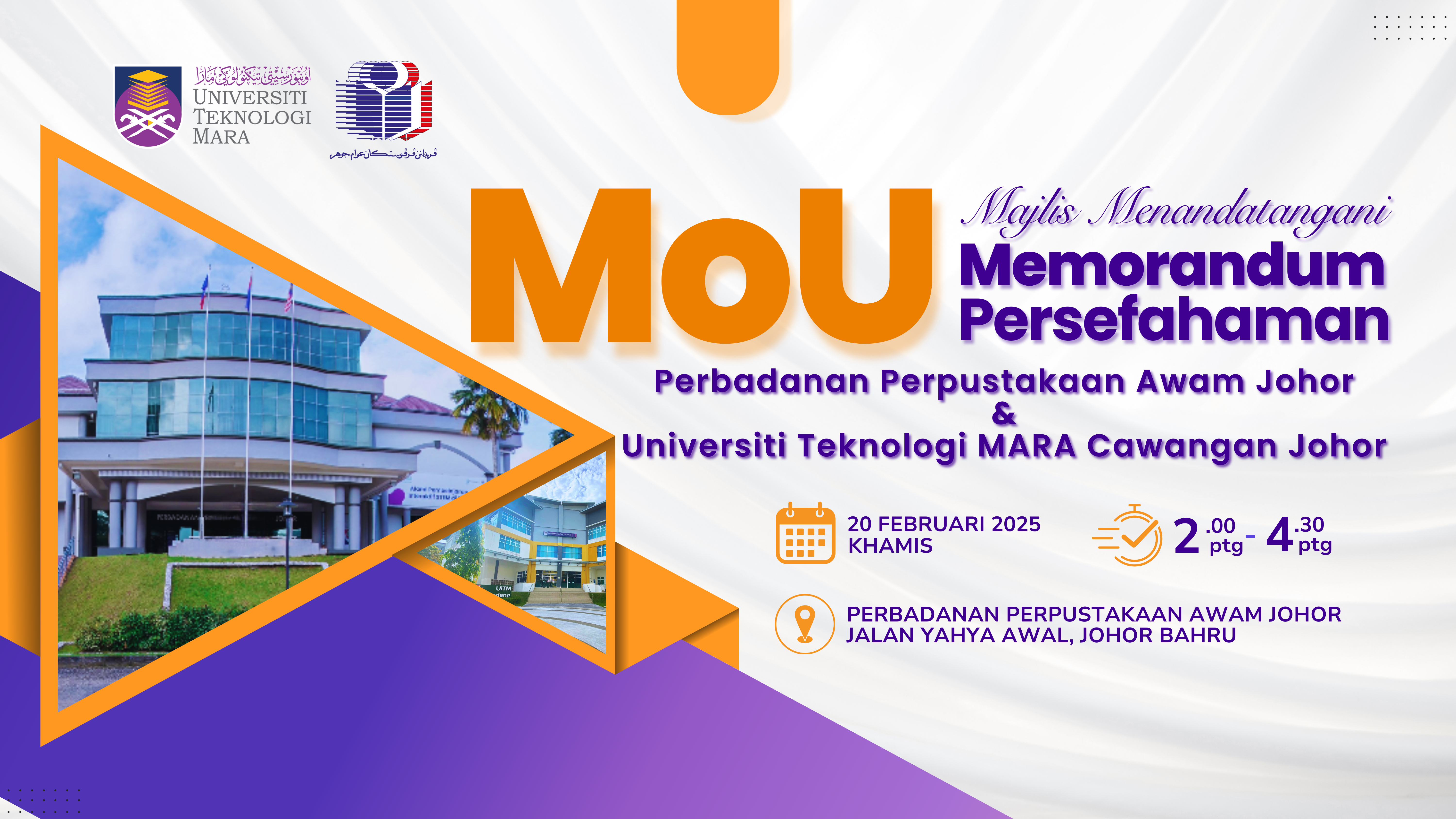 Majlis Menandatangani MOU bersama Perbadanan Perpustakaan Awam Johor