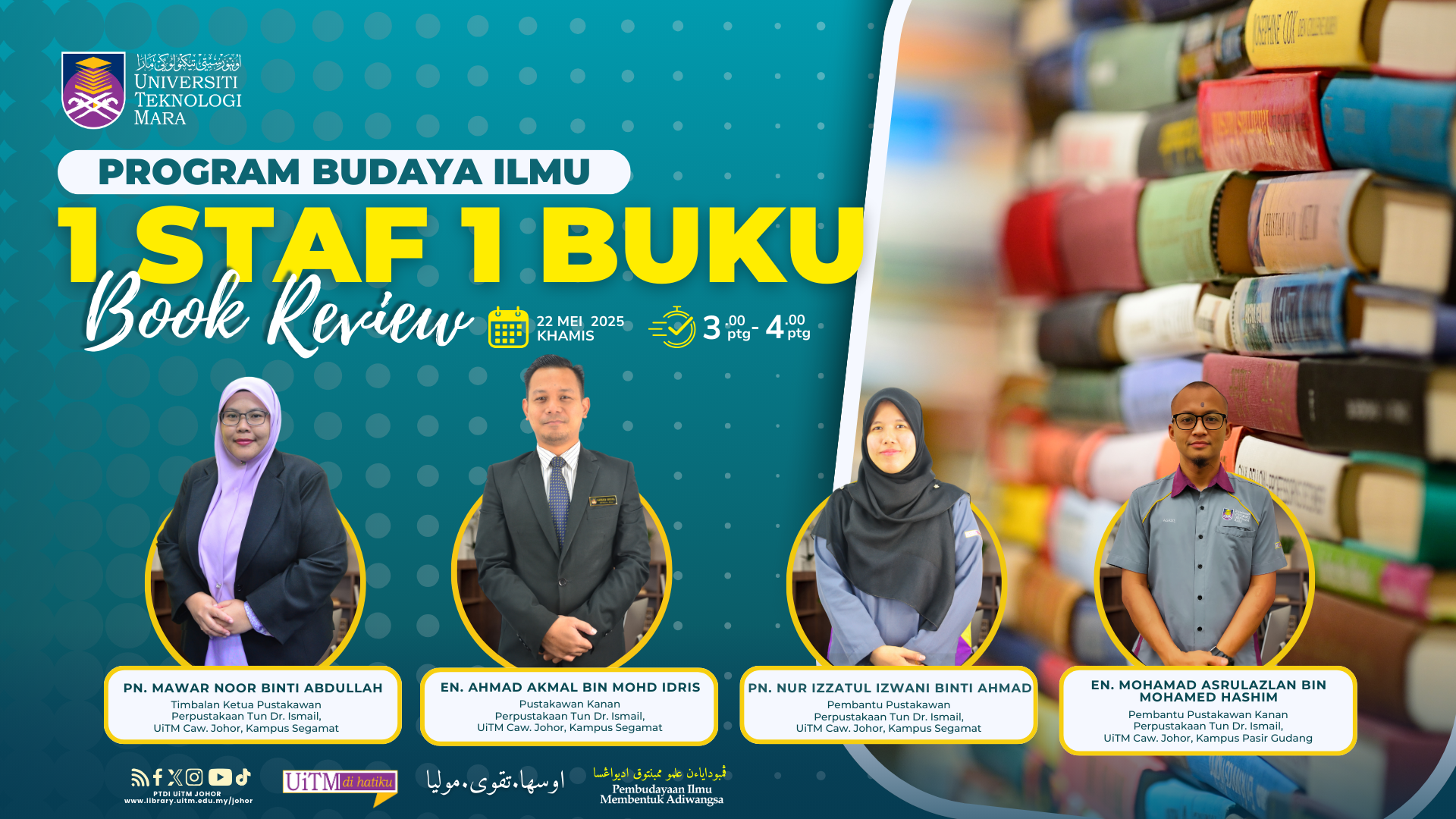 Program “1 Staf, 1 Buku: Book Review” Galak Budaya Membaca dan Perkongsian Ilmu di PTDI