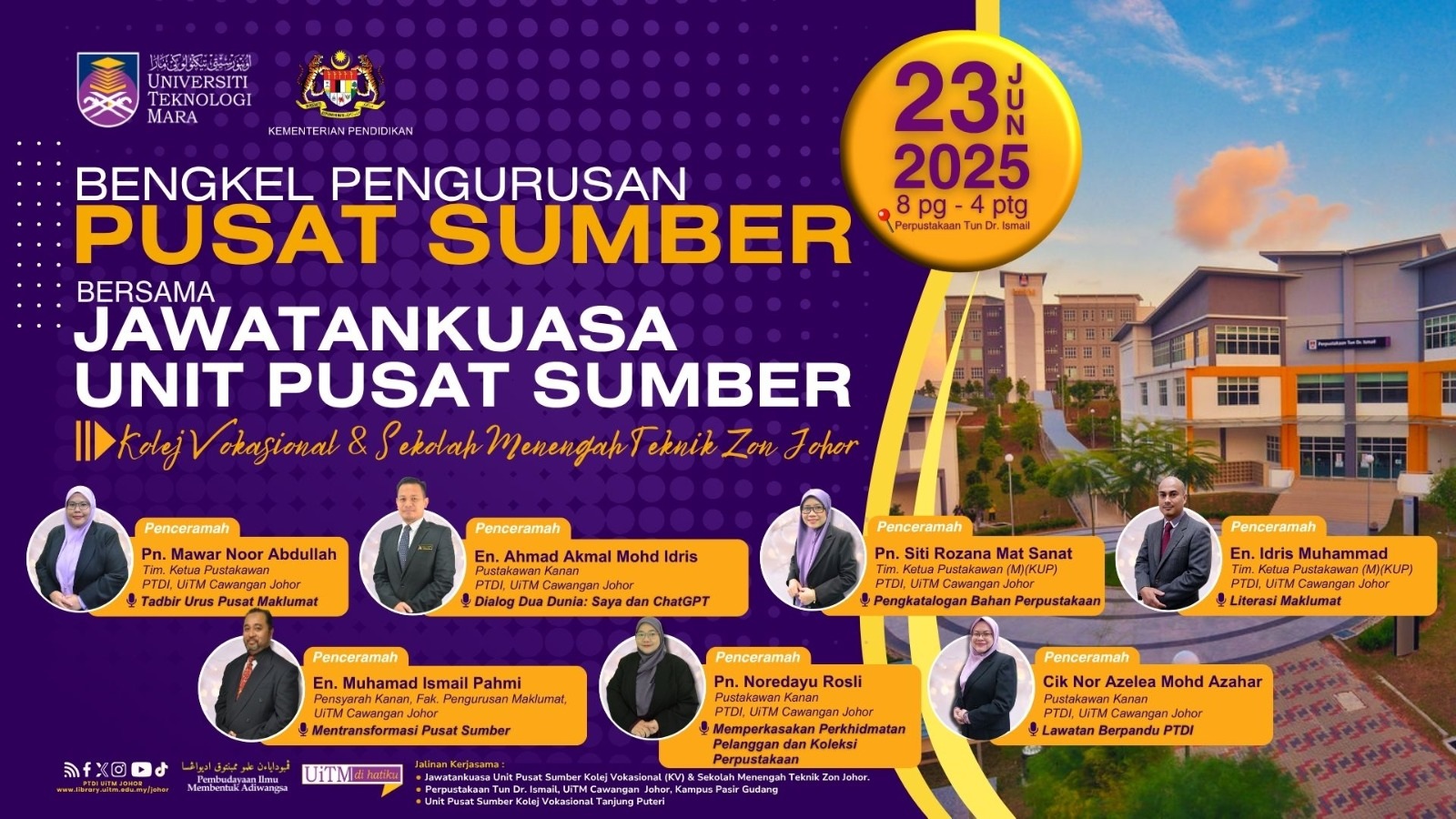 Sekitar Bengkel Pengurusan Pusat Sumber Bersama Jawatankuasa Unit Pusat Sumber Kolej Vokasiaonal (KV) & Sekolah Menengah Teknik Zon Johor