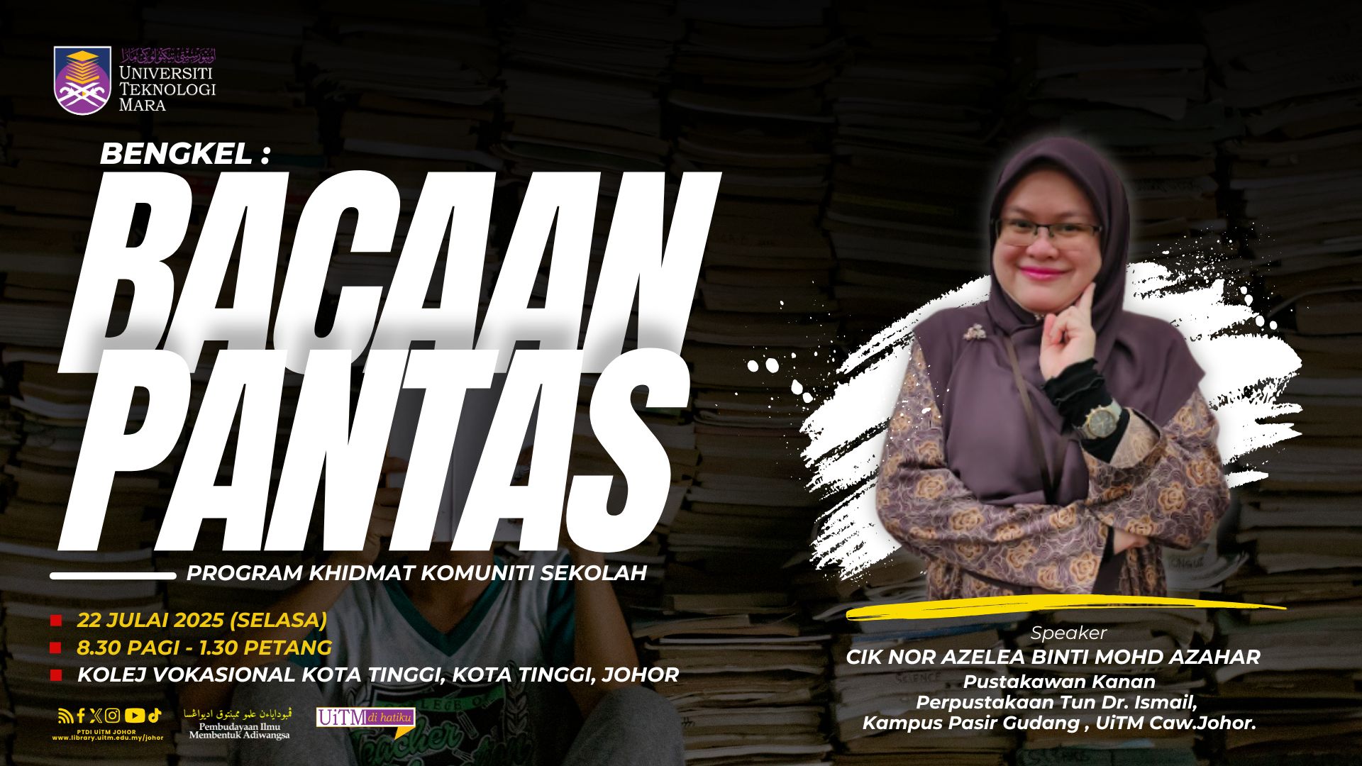 Program Khidmat Komuniti Sekolah : Bengkel Bacaan Pantas Memupuk Kemahiran Membaca Pantas Pelajar Kolej Vokasional Kota Tinggi