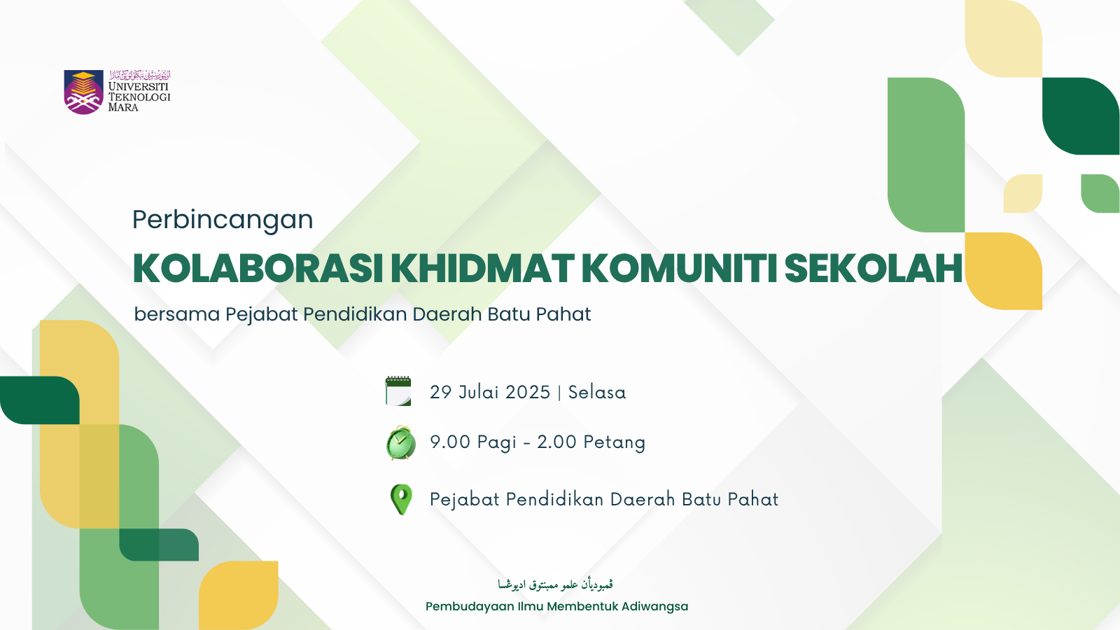PTDI dan PPD Batu Pahat Jalin Kerjasama Strategik Perkasa Literasi Maklumat Sekolah