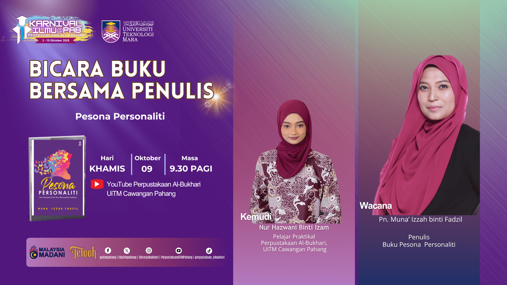 Bicara Buku Bersama Penulis : Pesona Personaliti