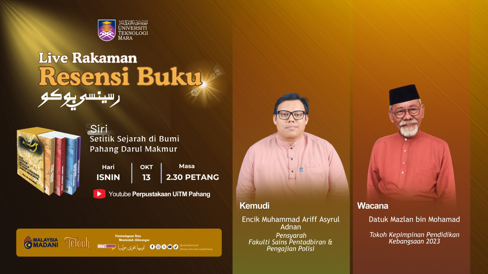 Resensi Buku Siri Telaah : Setitik Sejarah Di Bumi Pahang Darul Makmur
