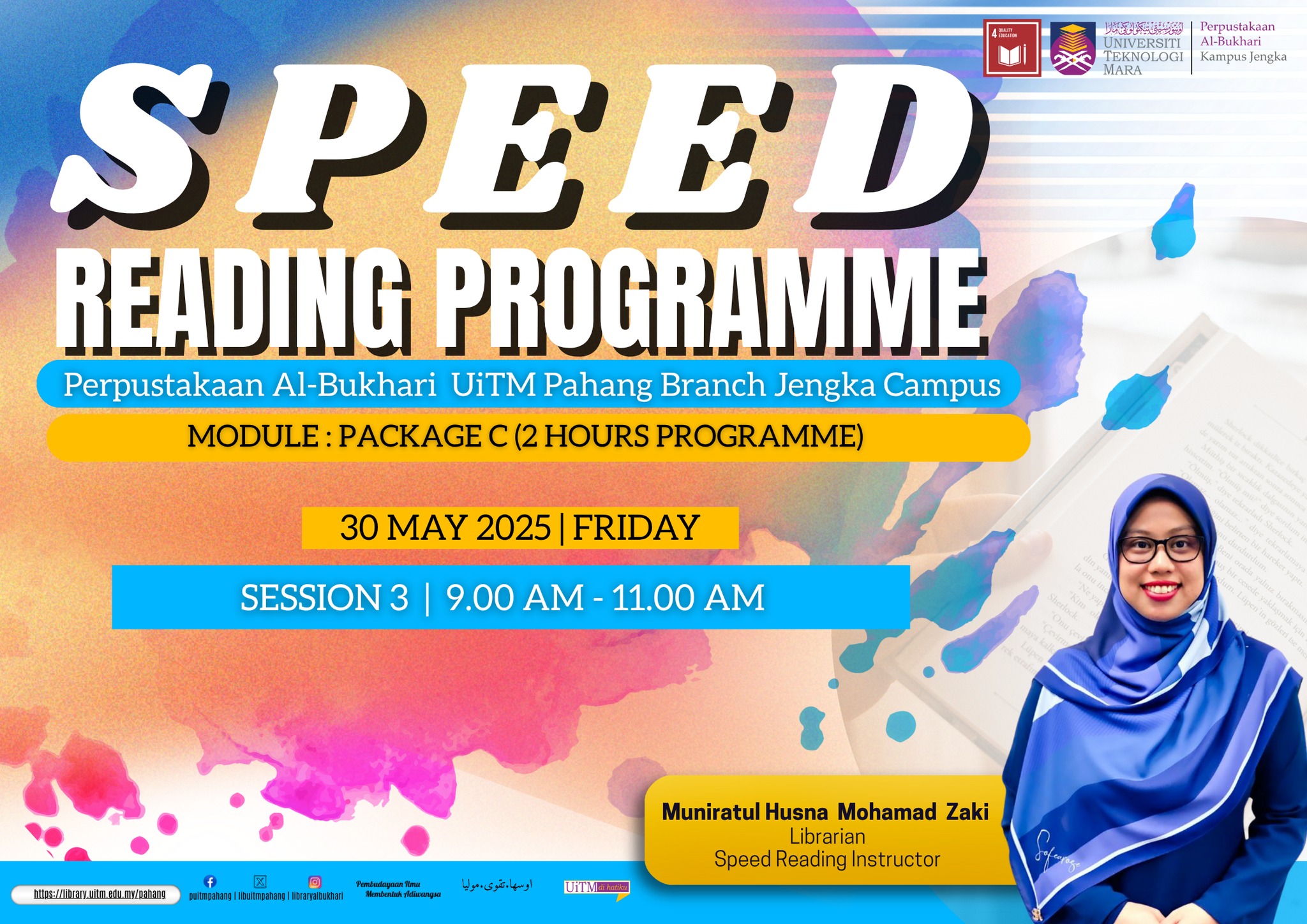 Program Speed Reading UiTM Cawangan Pahang Memupuk Teknik Bacaan Pantas Warga Kampus