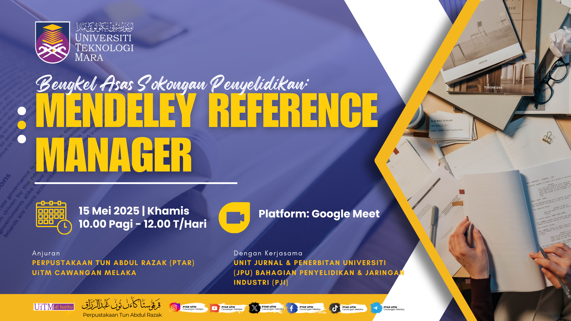 Bengkel Asas Sokongan Penyelidikan: Mendeley Reference Manager 