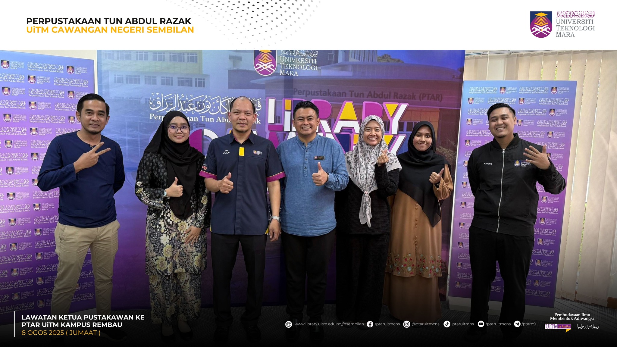 Lawatan Ketua Pustakawan PUiTM ke Perpustakaan Tun Abdul Razak (PTAR) UiTM Cawangan Negeri Sembilan Kampus Rembau 