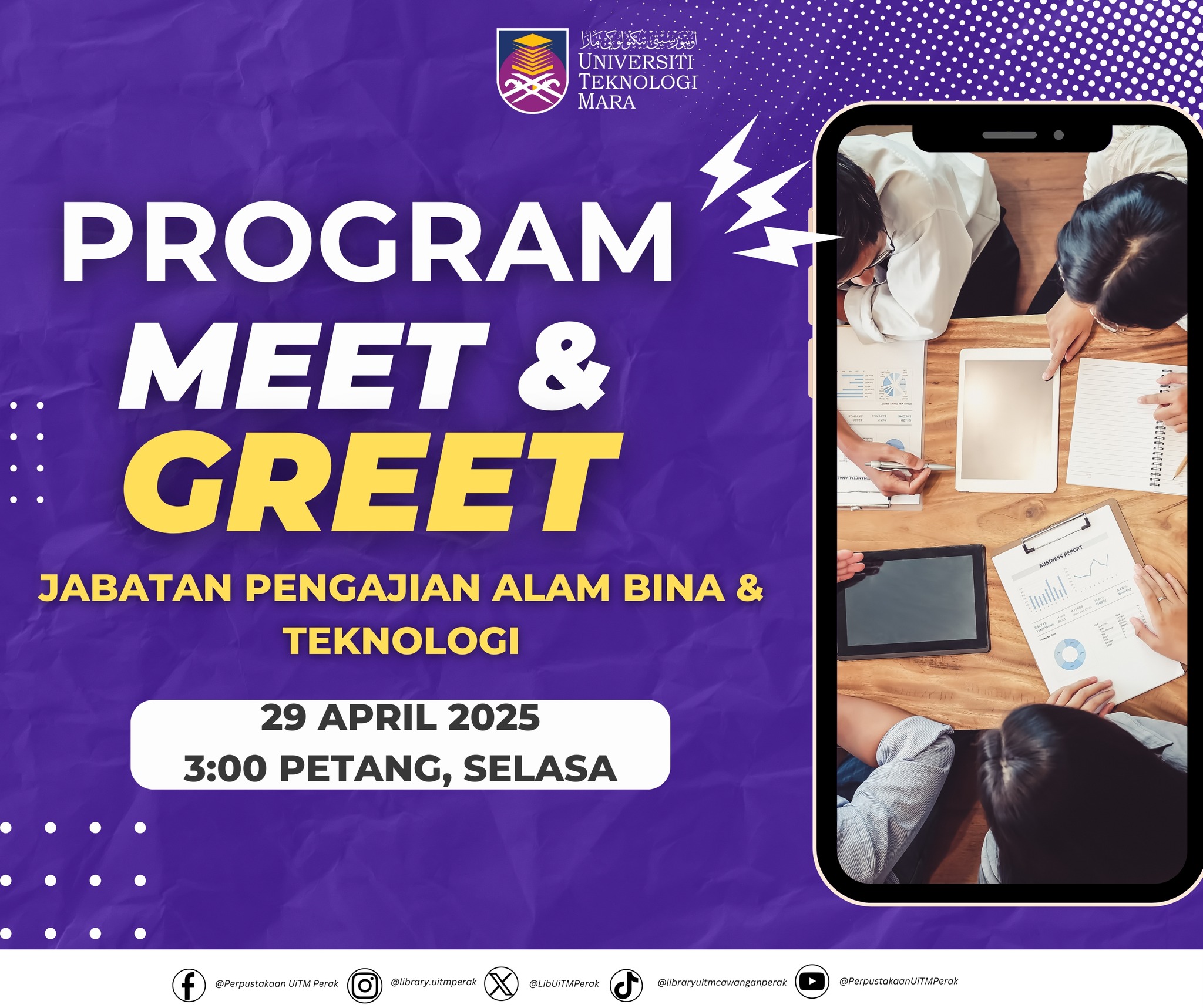 Sesi Meet & Greet PTAR bersama Jabatan Pengajian Alam Bina dan Teknologi