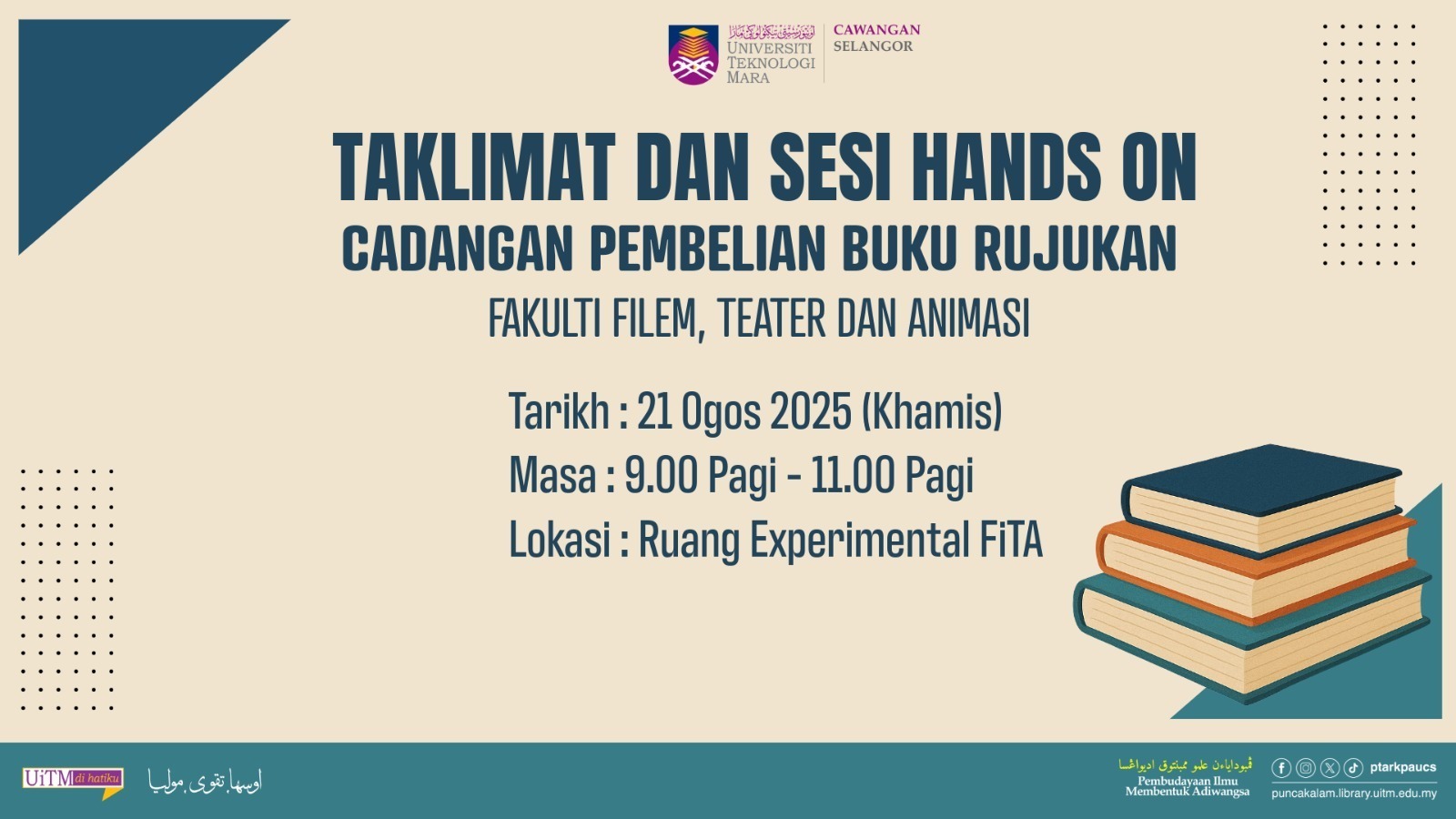 Taklimat dan Sesi Hands On Cadangan Pembelian Buku Rujukan Fakulti Filem, Teater dan Animasi