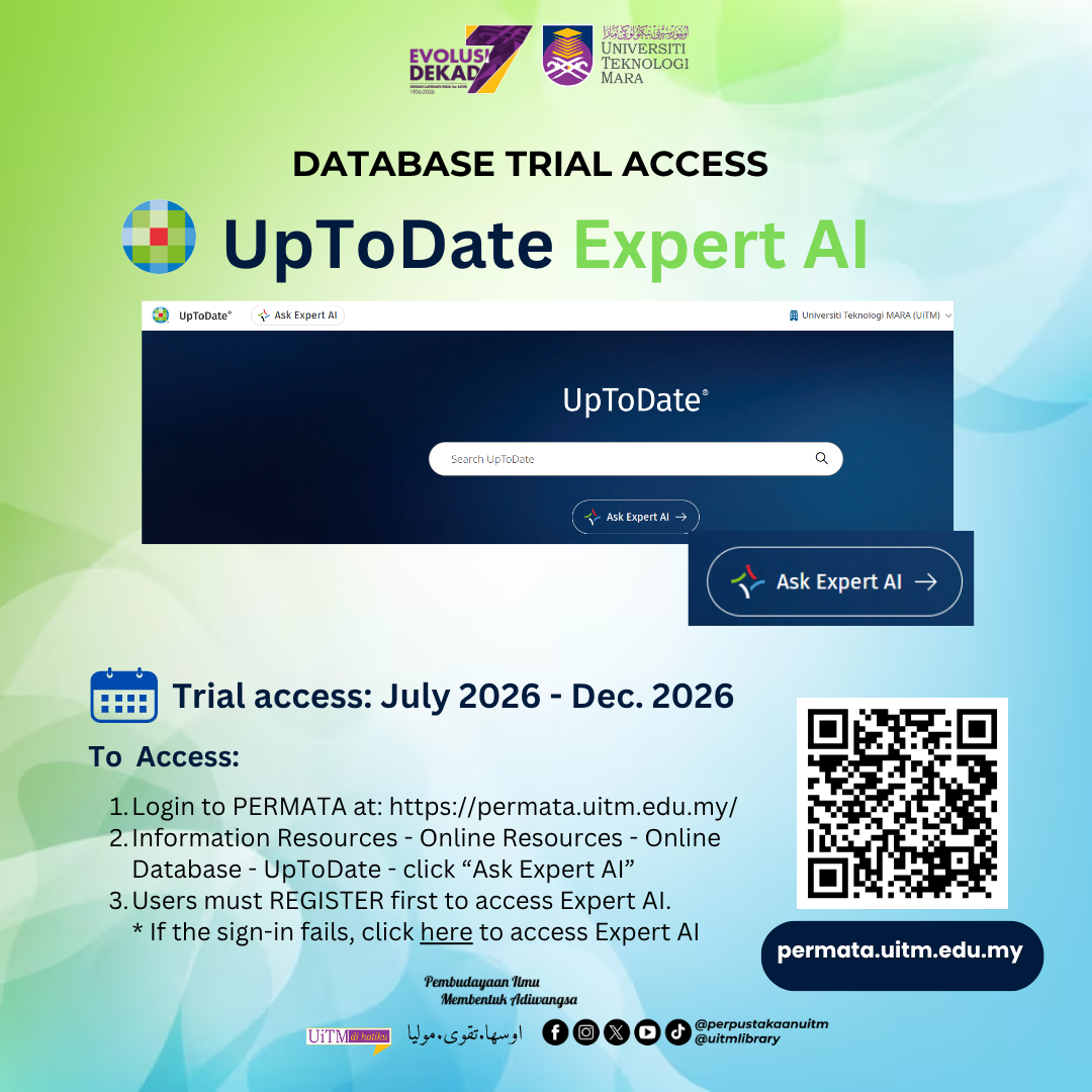 Akses Percubaan pangkalan Data: UpToDate Expert AI (Kini Sehingga Disember 2026)