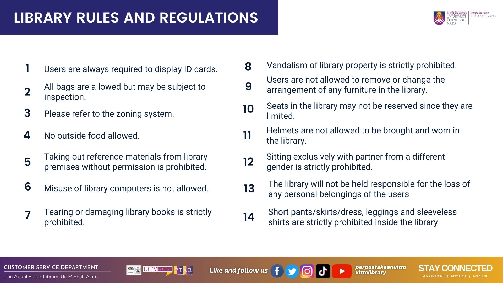 Library Rules Regulations UiTM Library