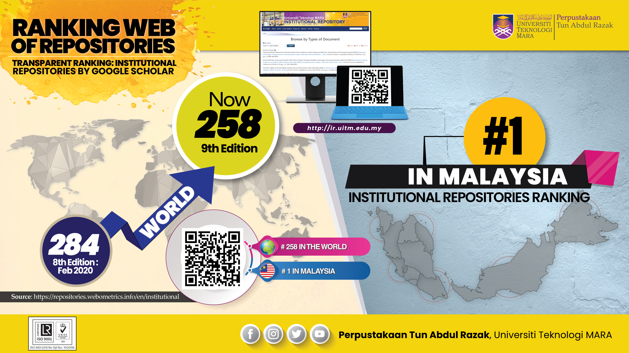 Peningkatan Ranking Web Of Repositories UiTM Institutional Repositories Peringkat Dunia