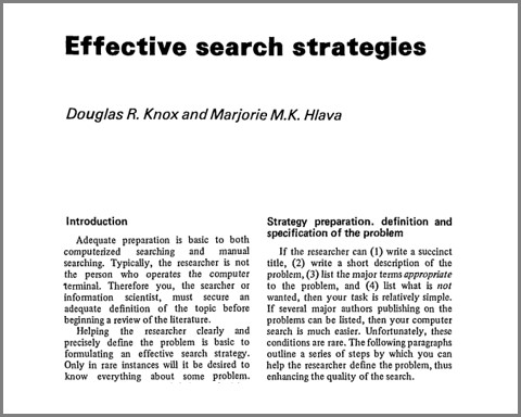 8. Effective search strategies
