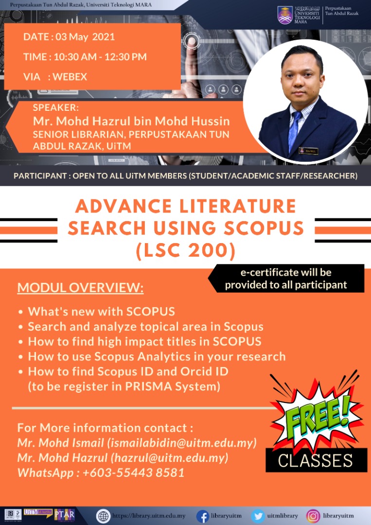 Webinar Series: Advance Literature search using Scopus (LSC 200)