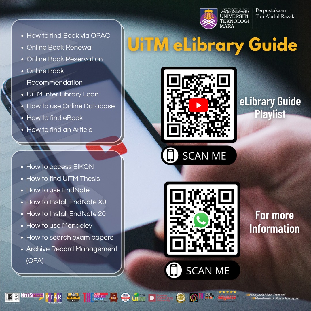 Welcome to the UiTM eLibrary Guides. 