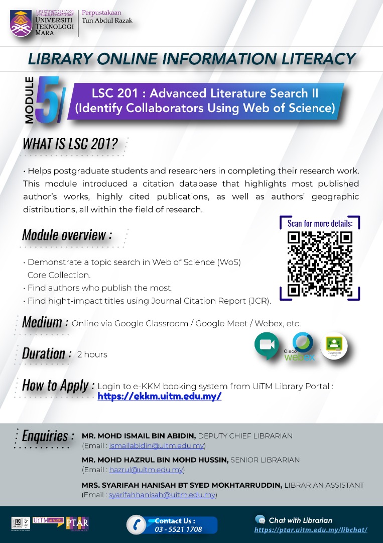 LSC 201 : Advanced Literature Search II (Identify Collaborators Using Web of Science)