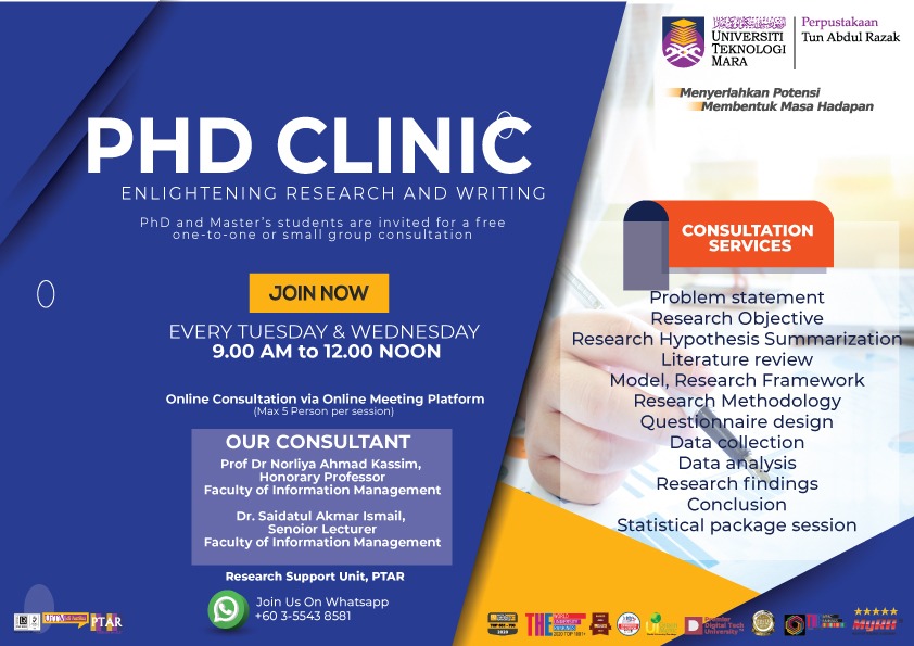 Need help completing your research? Join PhD Clinic @ PTAR
