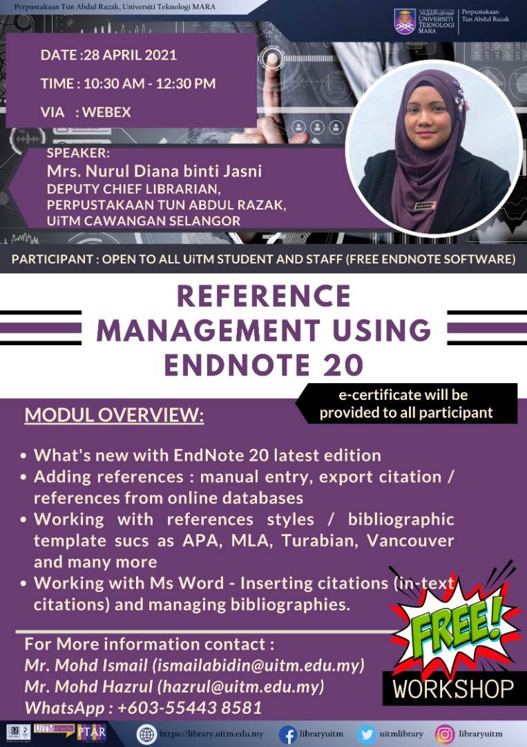 Webinar Series: Reference Management using EndNote 20